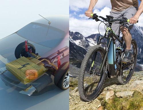 Batterie Applikationen mit E-Bike und Elektroauto